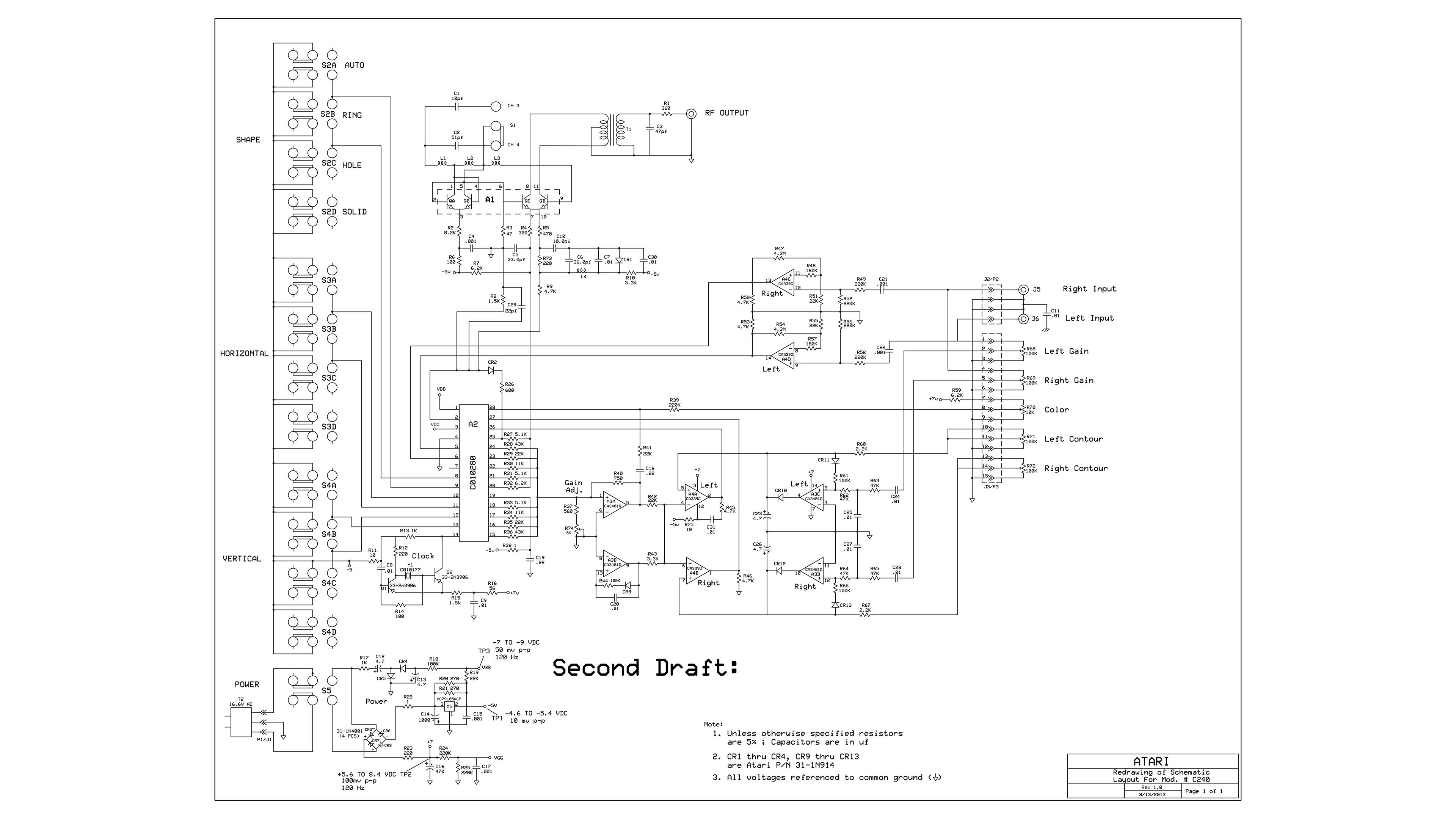 Atari Video Music schematic diagram