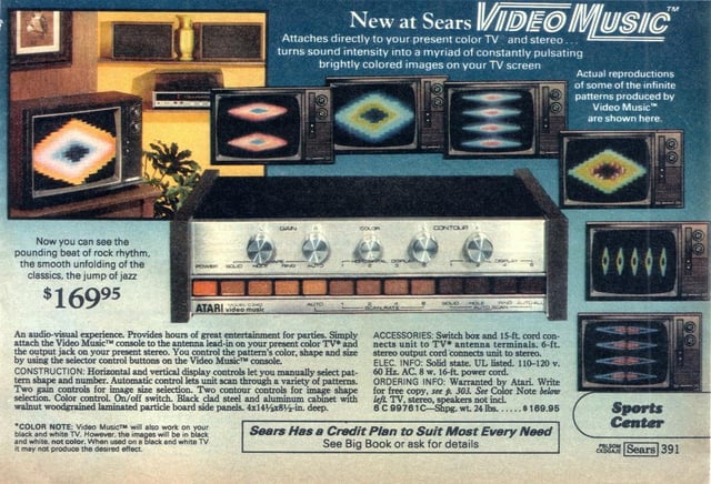 Sears advertisement for the Atari Video Music, circa 1977