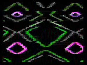 Atari Video Music diamond visualization pattern on a television screen